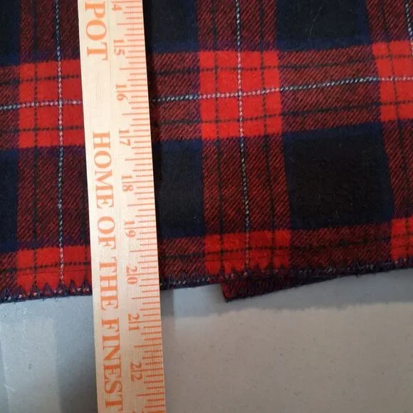 Vintage Marsh Landing Wool Plaid Red Navy Blue Wrap Skirt Size 10 Retro - Picture 12 of 13